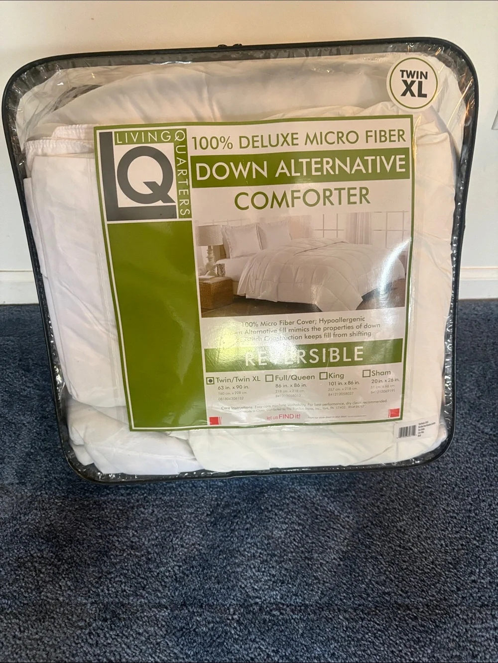 White Down Alternative Comforter - Twin XL, includes allergen zip mattress cover